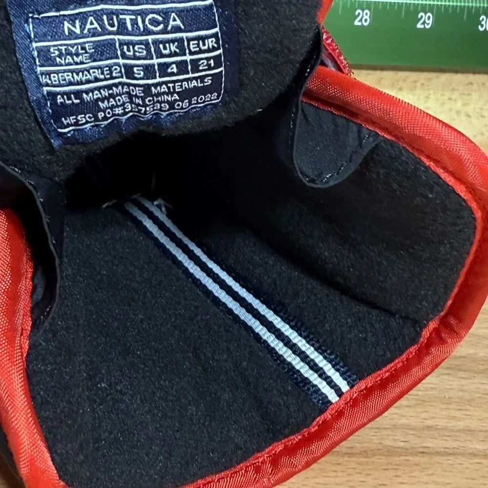Nautica Kids Black and Red Snow Boots